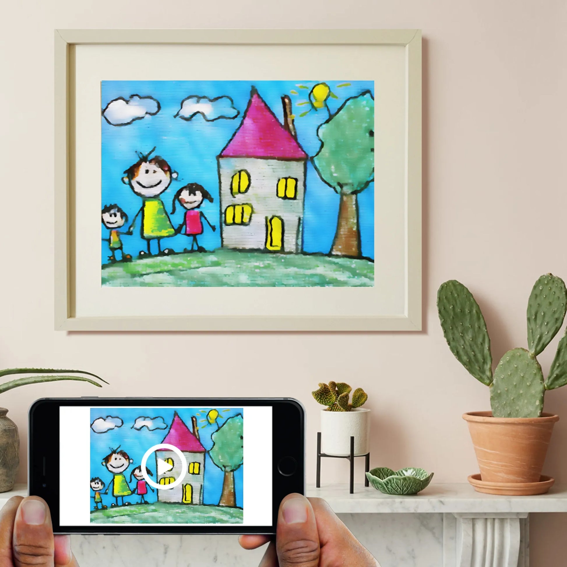 Kids art house interactive print