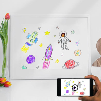 Kids art spaceman interactive print