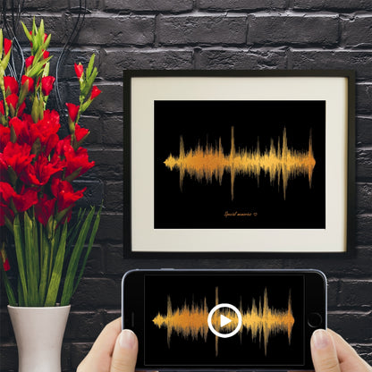 Mother's day playable voice message soundwave print app demo pic