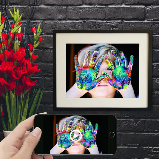 Mother's day interactive photo print painted hands