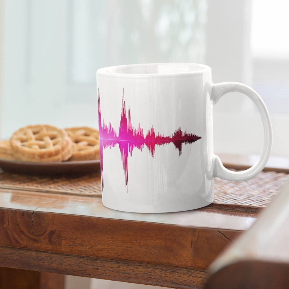 Personalised Voice Message Playable Soundwave Art Mug