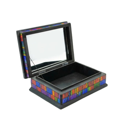 Fair Trade Rainbow Spectrum Tile Jewellery Box