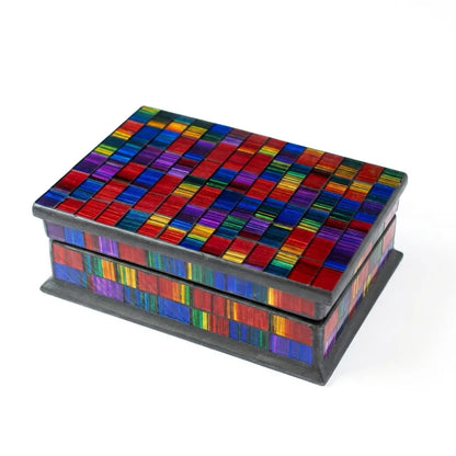 Fair Trade Rainbow Spectrum Tile Jewellery Box