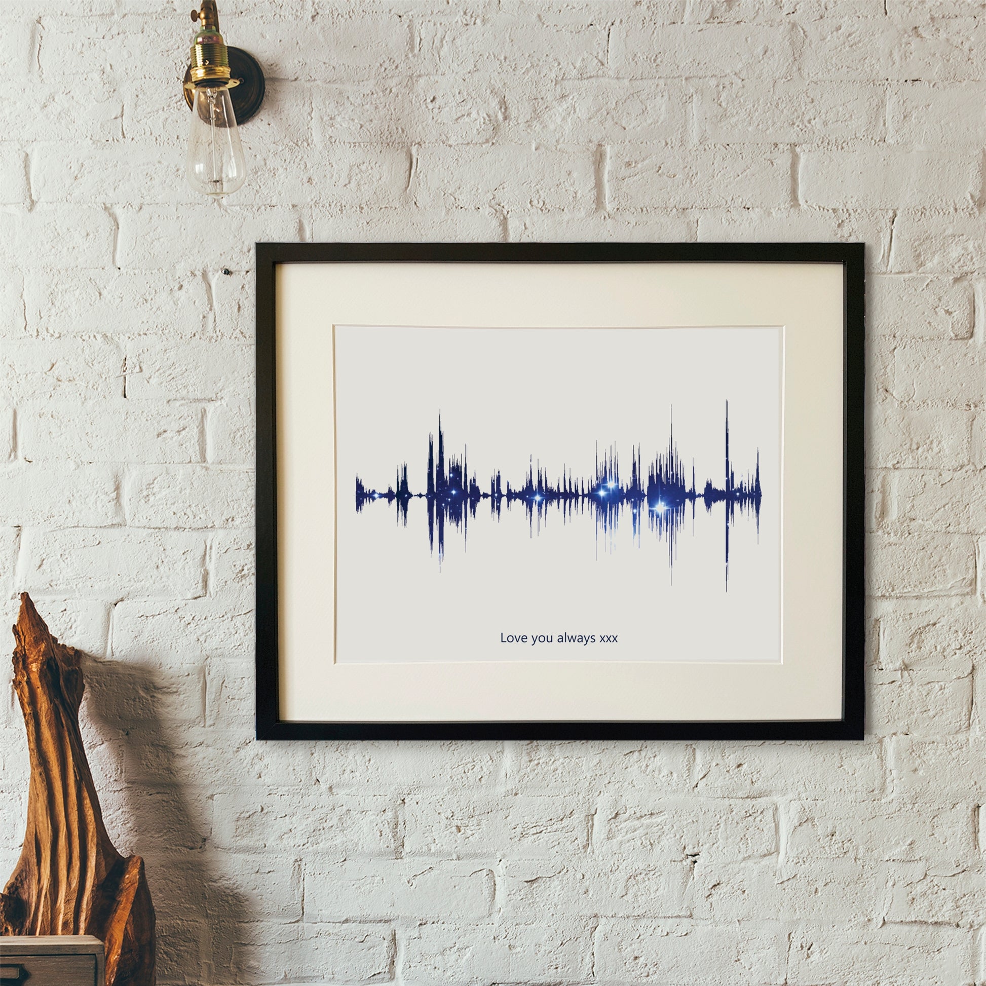 In loving memory playable soundwave print with stars 