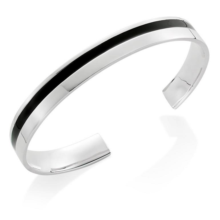 Stainless Steel Bangle with rubber inlay