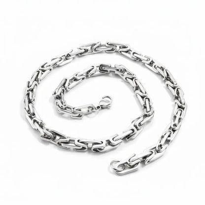 Stainless Steel 21" Single Link Byzantine Necklace