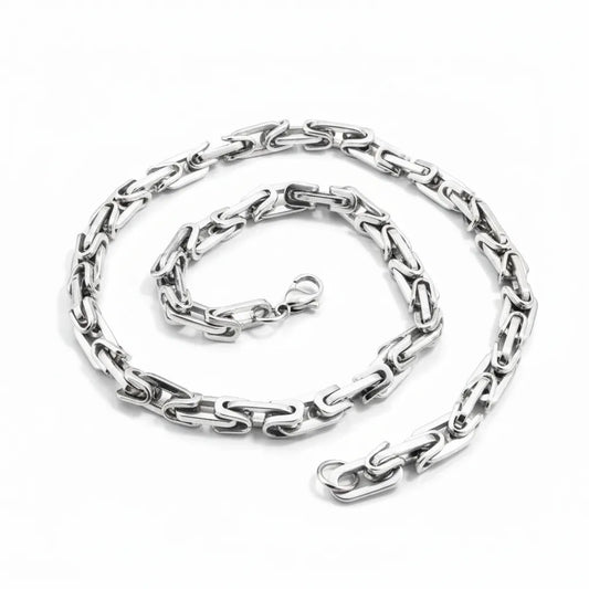 Stainless Steel 21" Single Link Byzantine Necklace