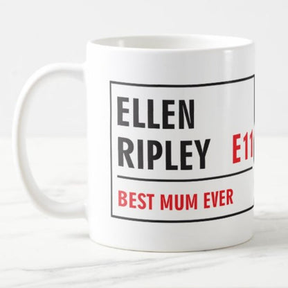 Street sign personalised birthday mug