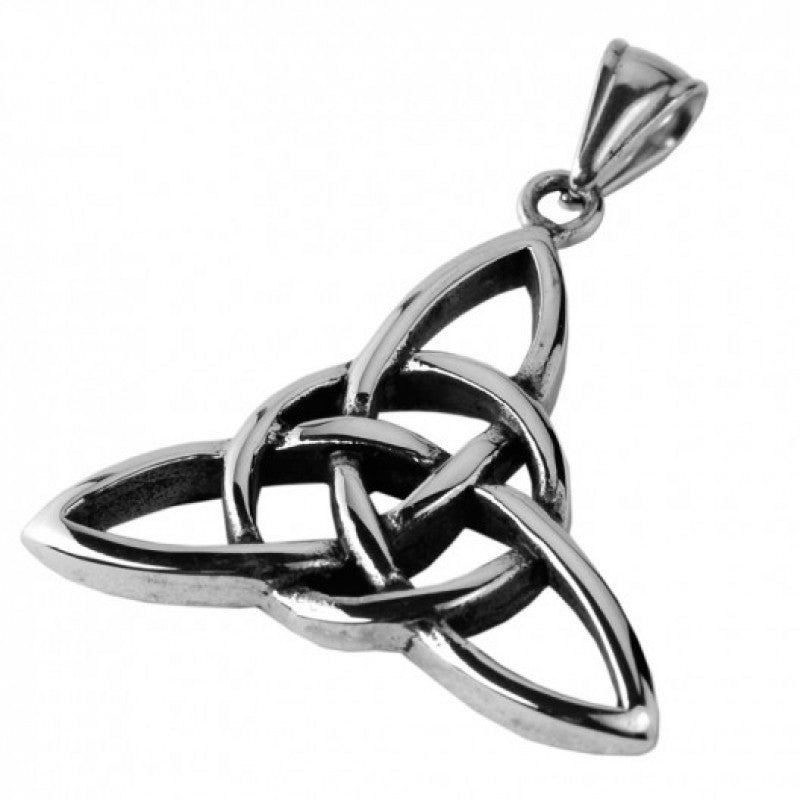 Stainless Steel Celtic Knot Triqueta Trinity Pendant with 20" ball chain & gift box