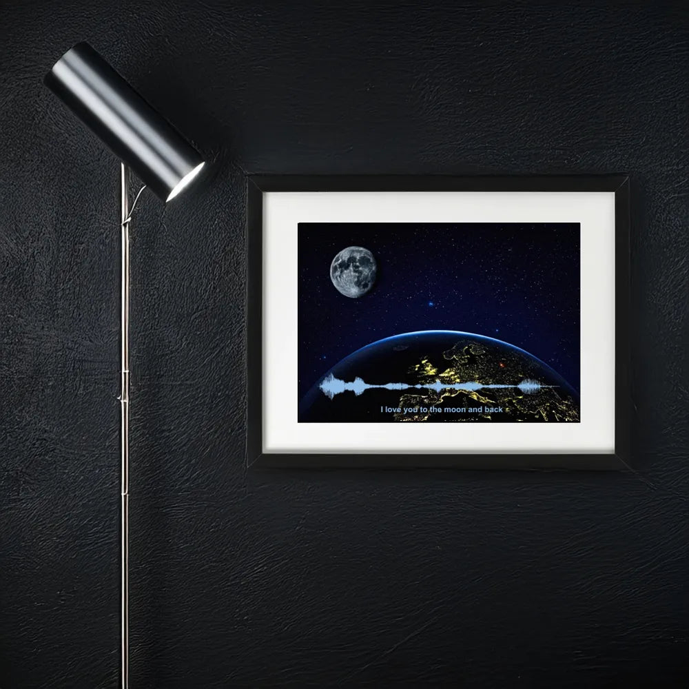 Valentines day soundwave art print moon design