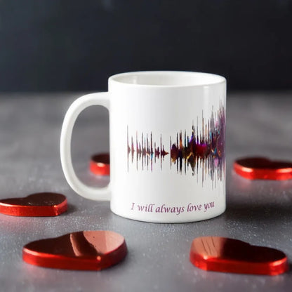 Valentine's Day Personalised Love Song Playable Soundwave Art Mug