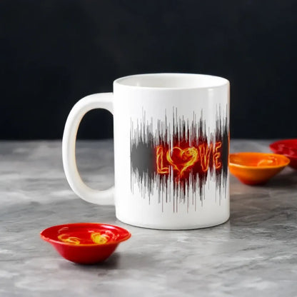 Valentine's Day Personalised Love Song Playable Soundwave Art Mug