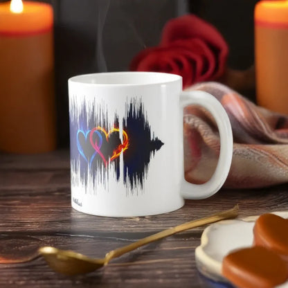 Valentine's Day Personalised Love Song Playable Soundwave Art Mug