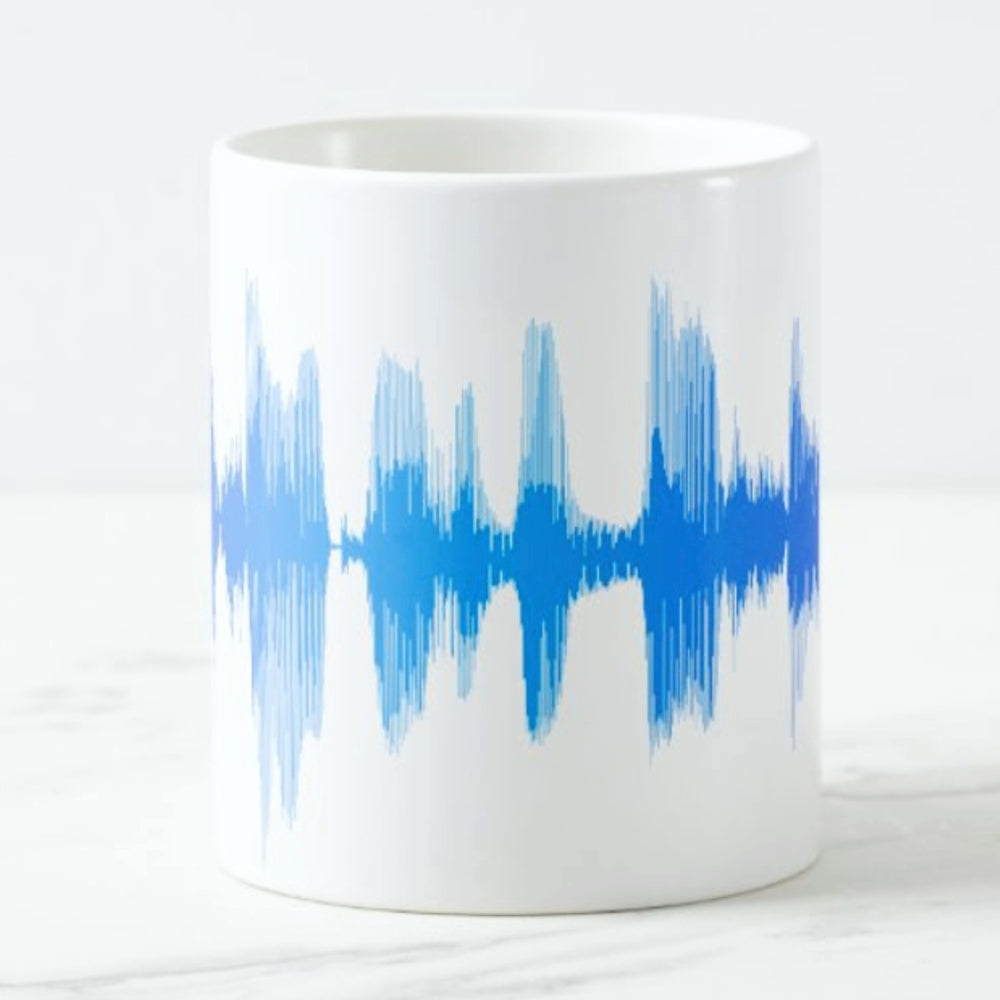 Personalised voice message playable soundwave mug
