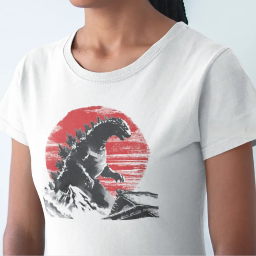 Women's Godzilla Playable T Shirt mockup