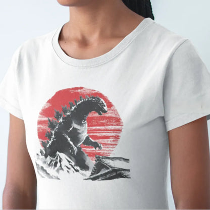 Women's Godzilla Playable T Shirt mockup