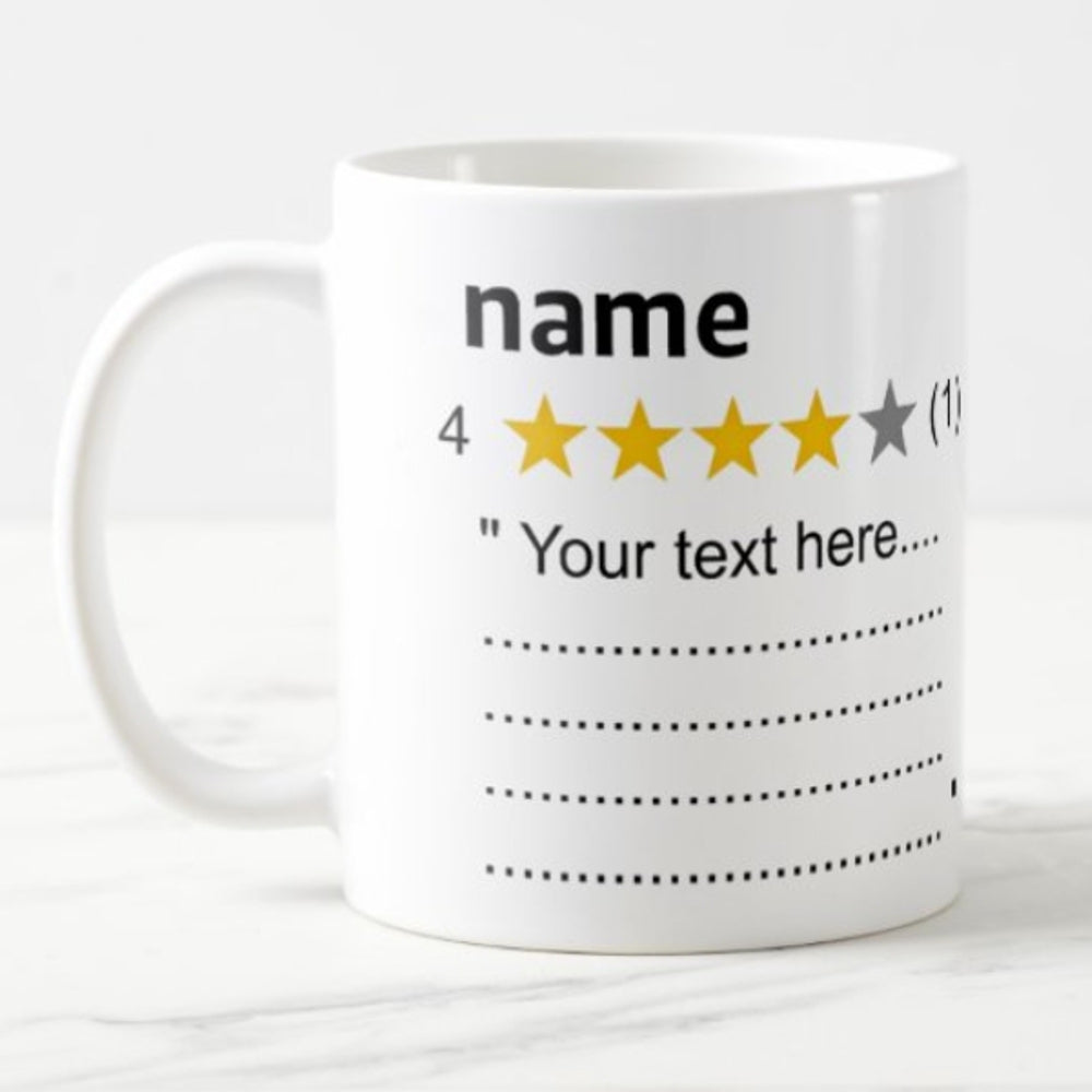 fake review novelty personalised mug