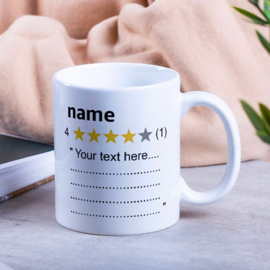 fake review novelty personalised mug