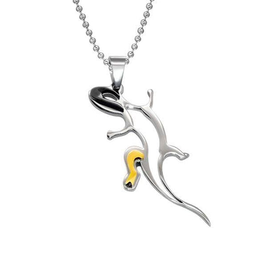 Stainless Steel Gecko Pendant with 20" ball chain and gift box